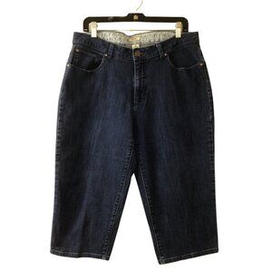 Izod Jeans Women’s 16 Blue Cropped Denim Capri Crop Stretch Dark Wash